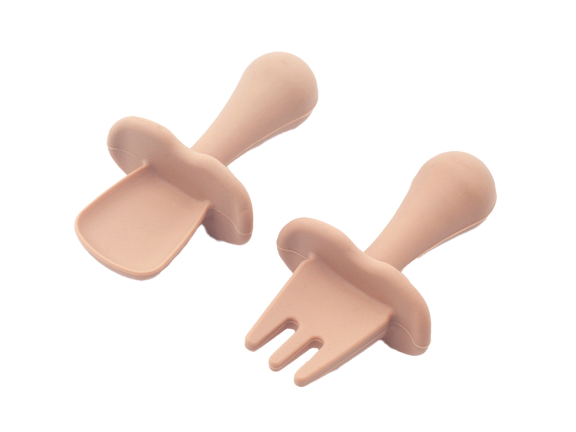Utensilios para la autoalimentación de bebés y niños pequeños: juego de cuchara y tenedor para el destete guiado NEVEANCE