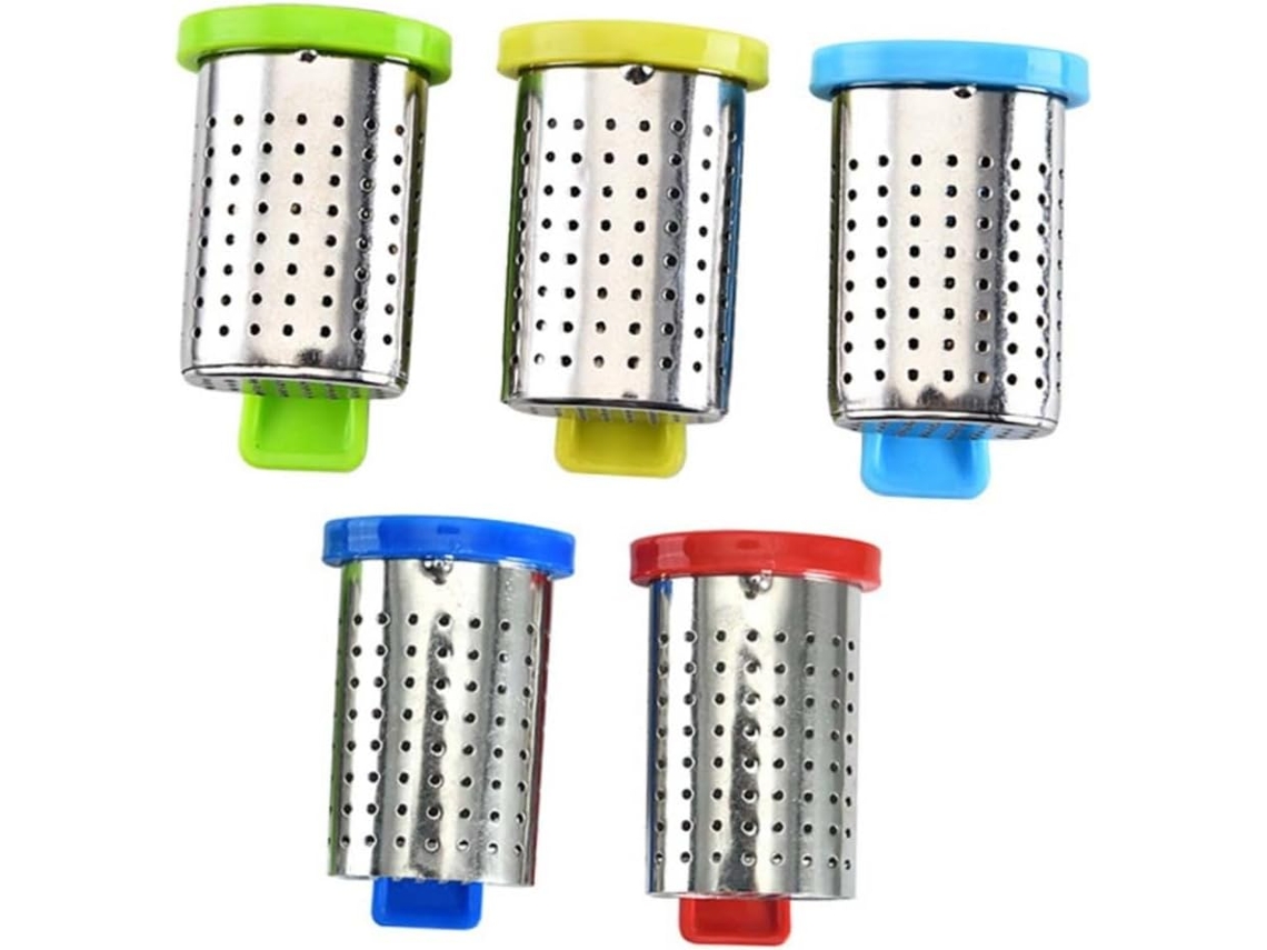 Té, Pp, Fácil De Limpiar, 5 Filtros Infusores De Té De Acero Duradero Con Malla Fina Y G