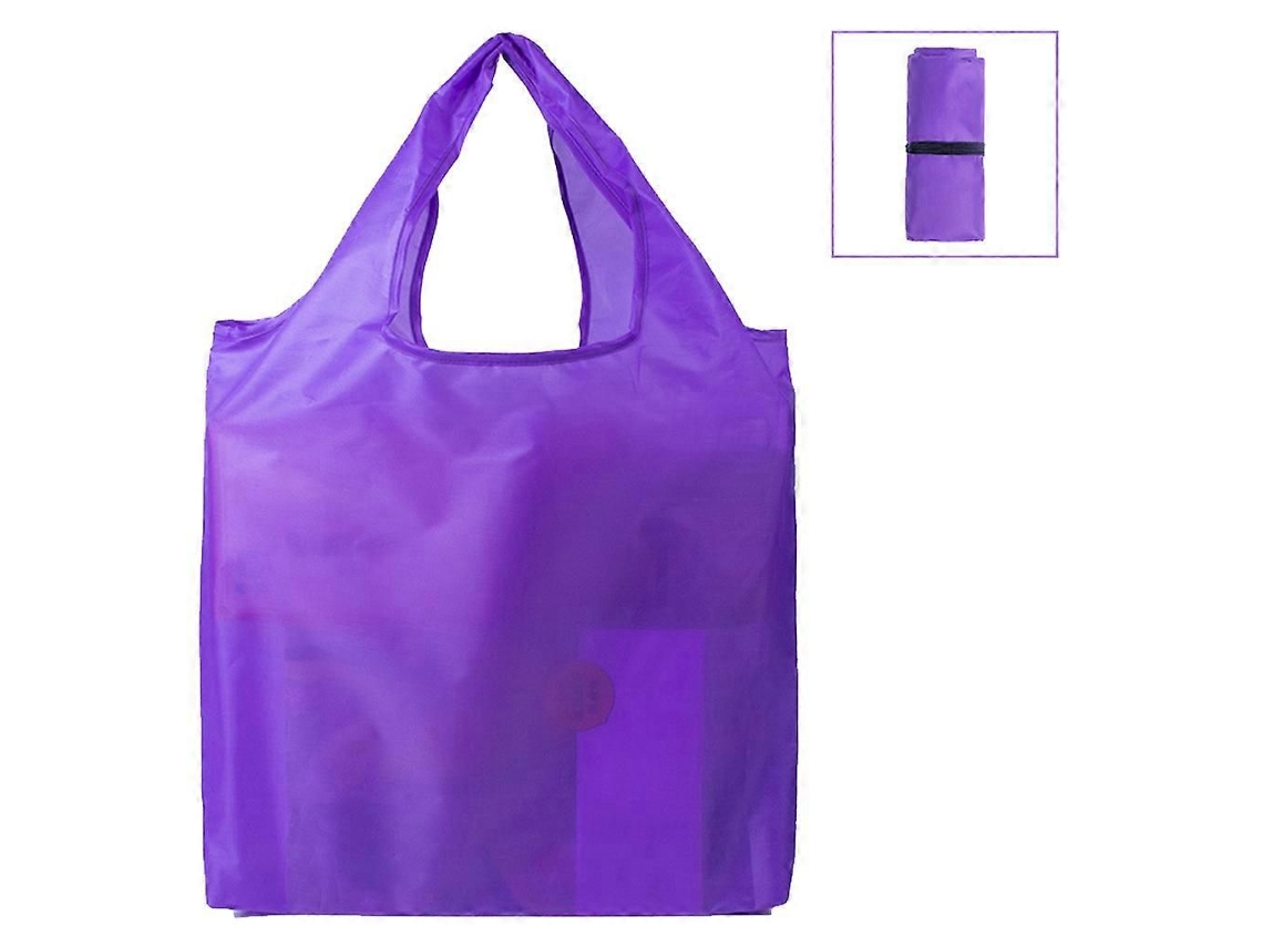 Bolsas de compra reutilizables, plegables, de gran capacidad, multifuncionales y ligeras, de poliéster morado. GOKOCO