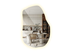 Espejo de pared irregular sin marco con luz LED Espelharte (100x65 cm - Luz neutra 4000K)