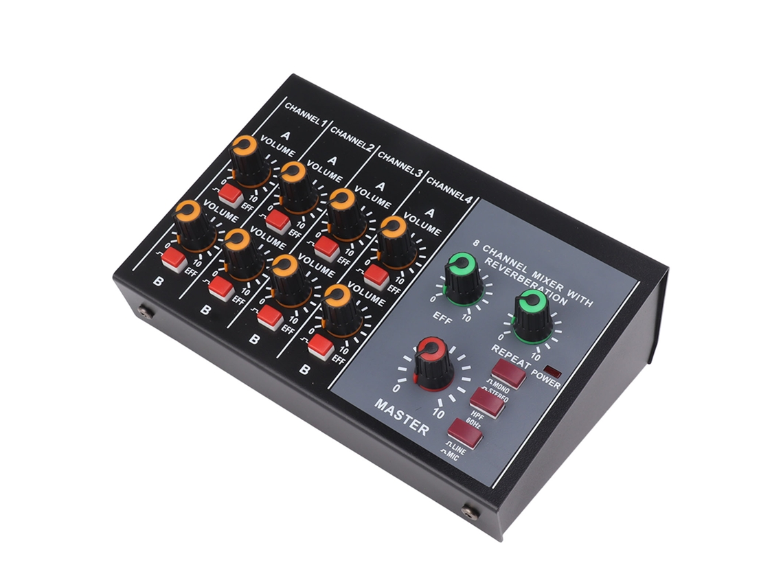 2026-mesa Mezcladora Profesional Compacta De 8 Canales De Metal Para Hogar 100‑240v Plug Us