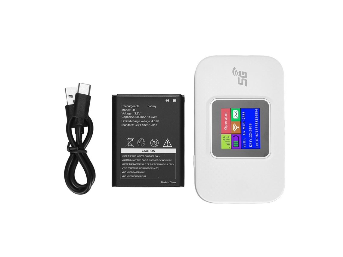 Router Wifi Portátil 4g Lte De 300 Mbps Con Pantalla Lcd, Alimentación Usb, Permite Compartir La Conexión Con Hasta 10 Dispositivos (para Europa).