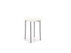Banqueta Baixa de Cozinha Sonia 33x47x33cm Couro Sintético Branco FANMUEBLES