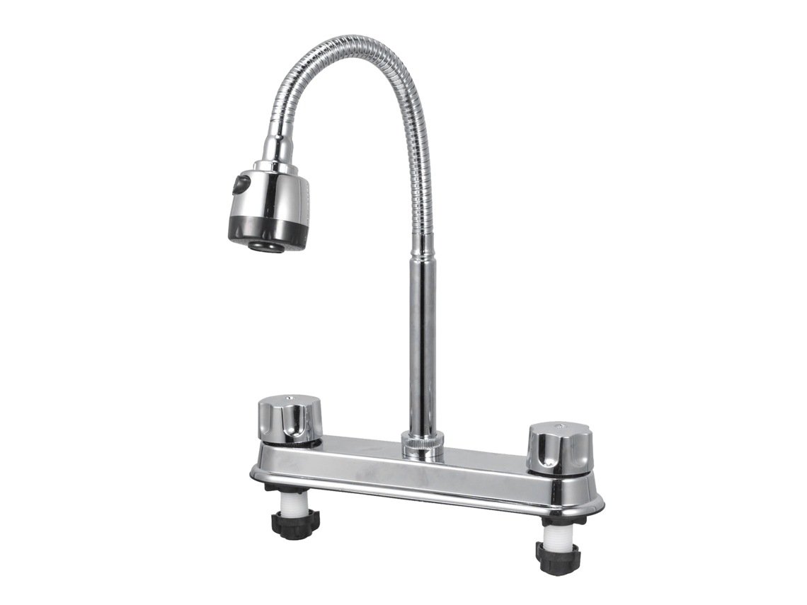 Grifo de cocina profesional, moderno, sencillo, de doble uso, con mezclador de agua fría y caliente, para cocina, baño, fregadero hexagonal
