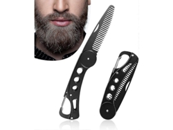 Peine Plegable De Acero Inoxidable Para Barba Con Abridor De Botellas, Portátil Para Hombres, Regalo.