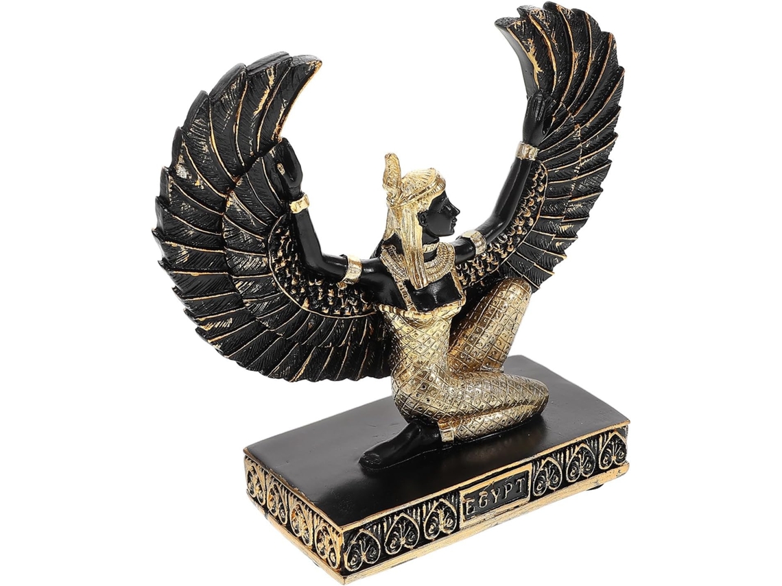 Estatua Diosa Resina Negra 12x12x4 5 Escultura Religiosa Extendidas Decoración Interiores Museos Hoteles