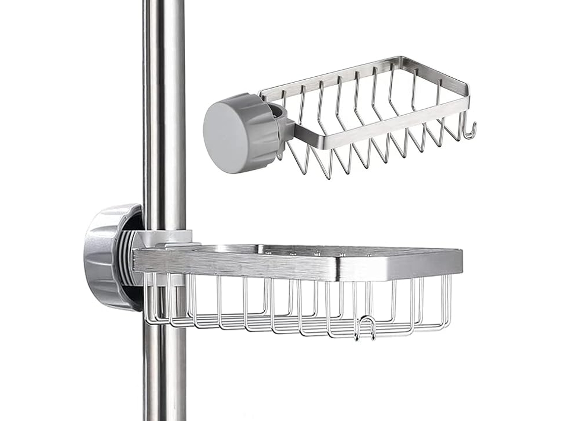Escorredor Plata Ajustable Pared Sin Furo Resistente Al Óxido