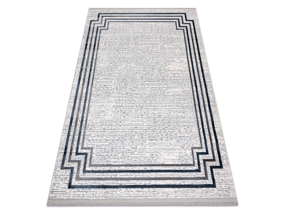 Alfombra Tuls Estructural, Franjas 51242 Marco Marfil / Azul (80 x 150 cm)