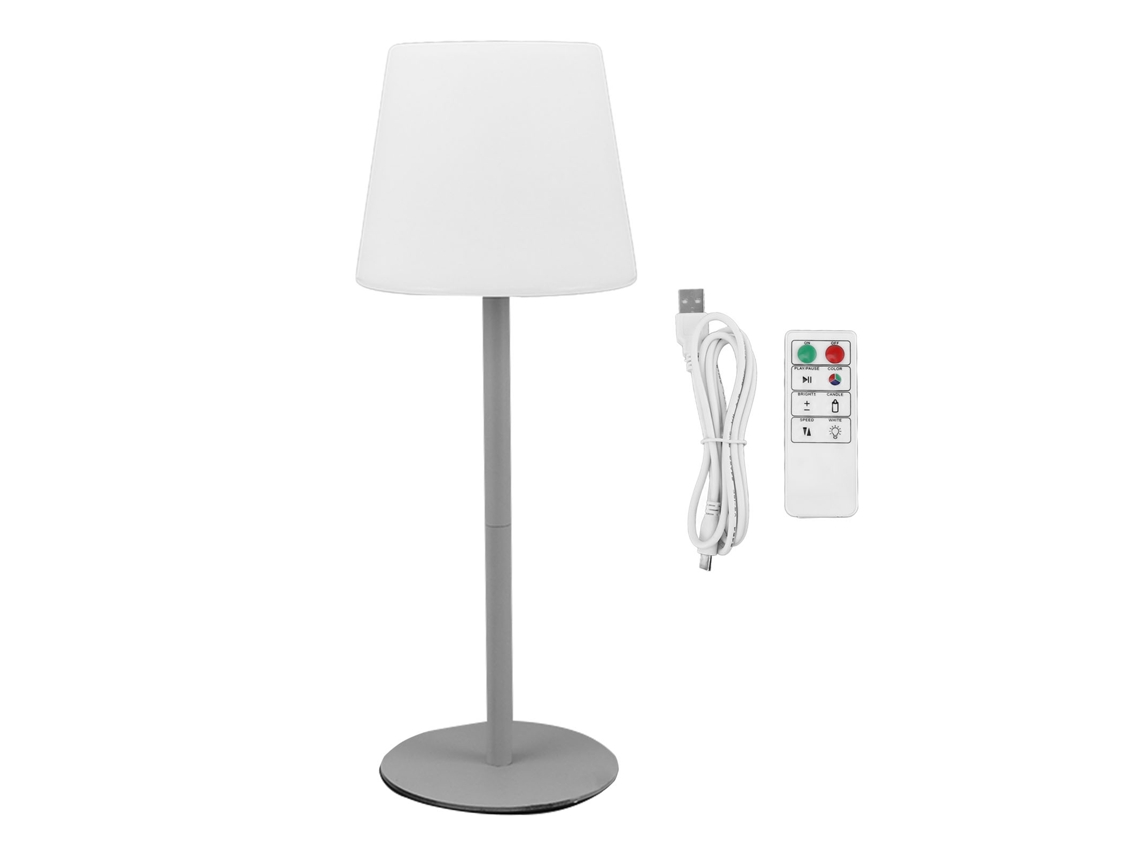 Lámpara de mesa LED inalámbrica moderna 2026 con puerto USB-C, clasificación IP54, control remoto y luz regulable mediante tacto, ideal para restaurantes y dormitorios.