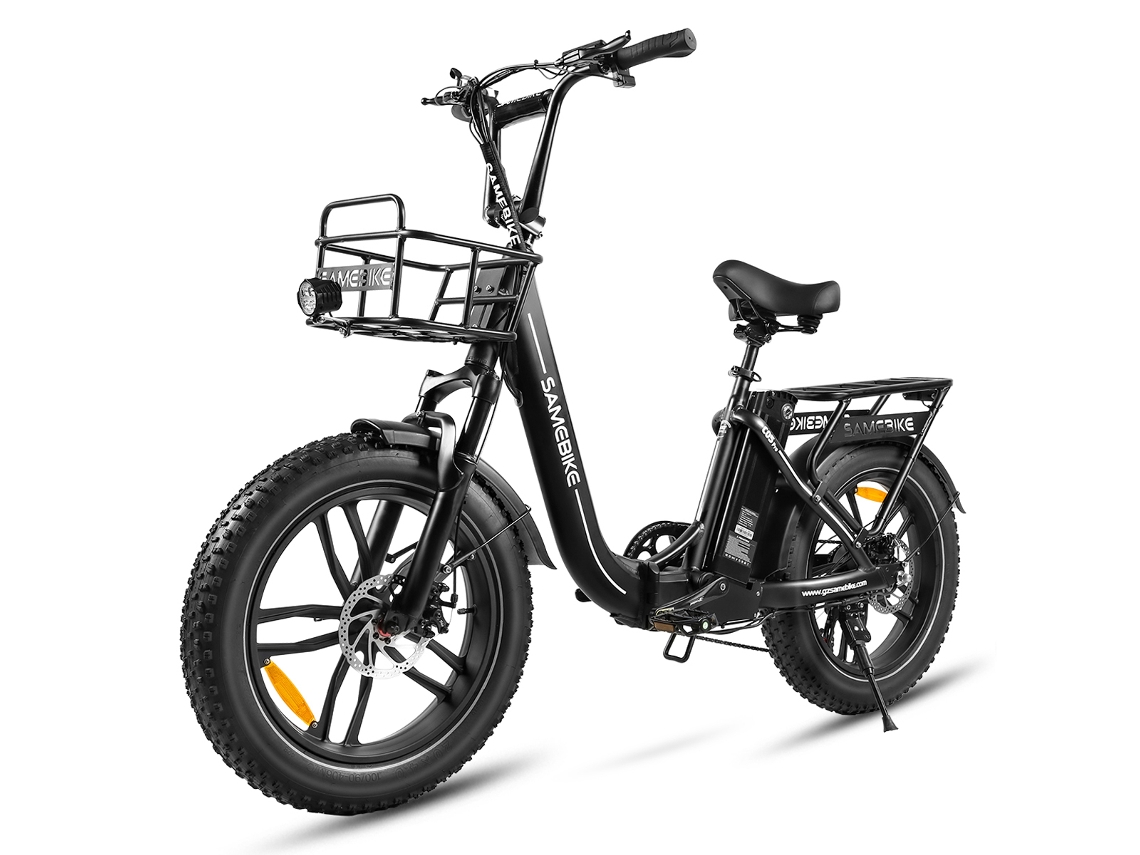 Bicicleta eléctrica C05 Pro negra con motor de 500 W y 36 V, ángulo de giro máximo de 25° Samebike