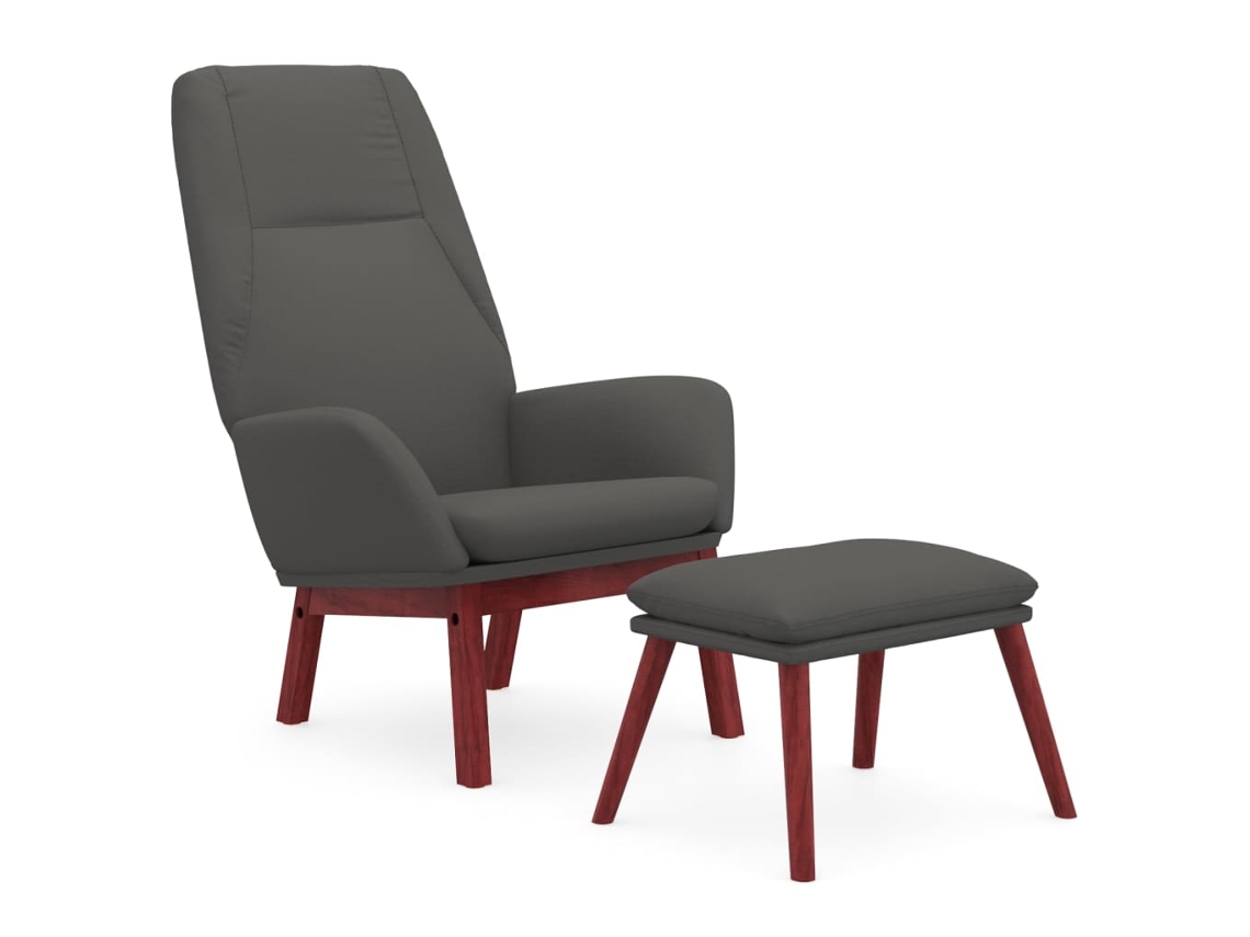Sillón De Relax Con Reposapiés VIDAXL Gris Tela (70x77x94 cm )
