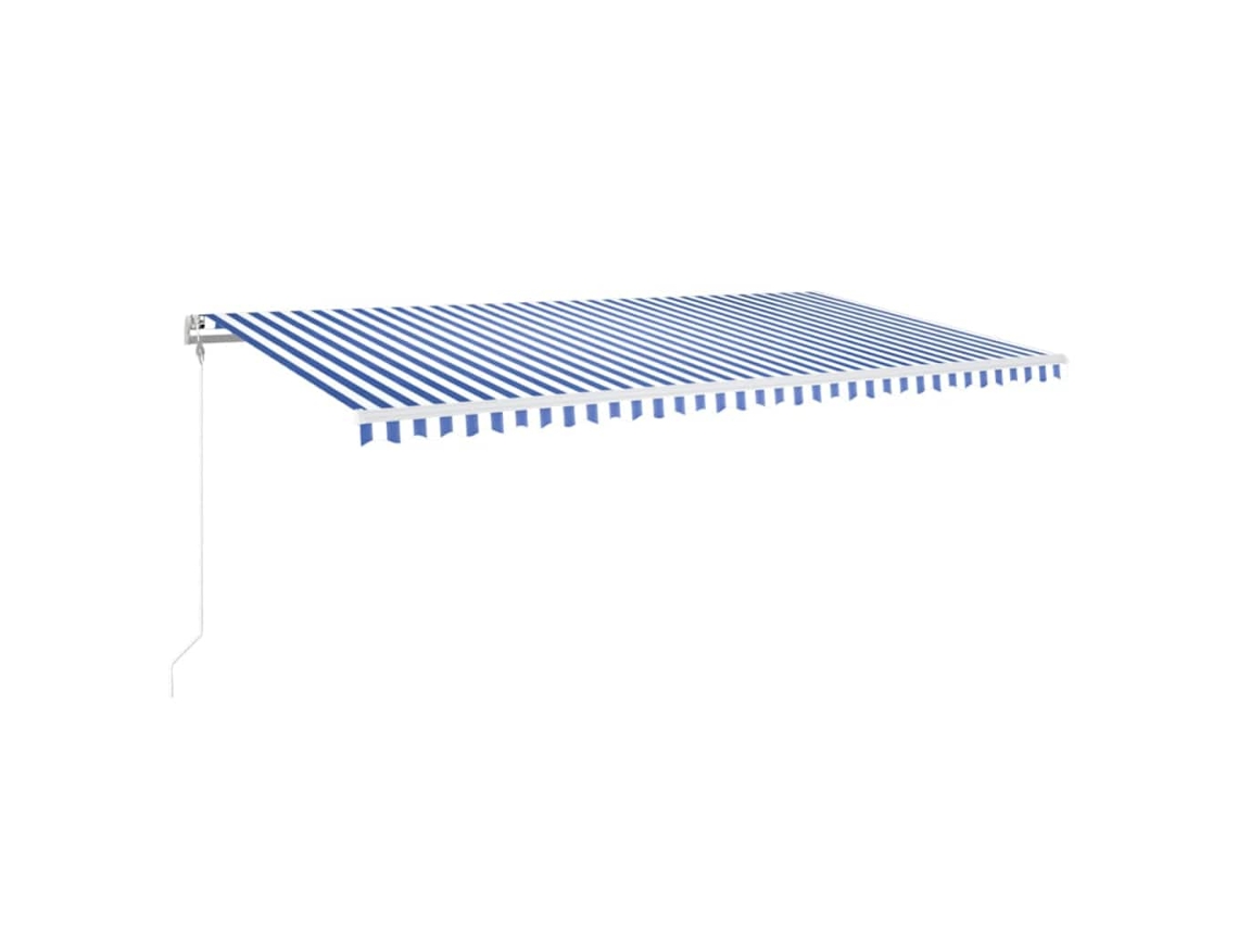 Maison Exclusive - Toldo Automático Led Sensor De Viento Azul Y Blanco 600x350 Cm