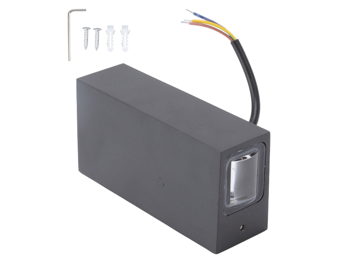 2026-luz De Pared Led Arriba Abajo Aluminio 6w Negro 2 Perlas Luz Cálida Para Sala Corredor Jardín Ca 85-265v