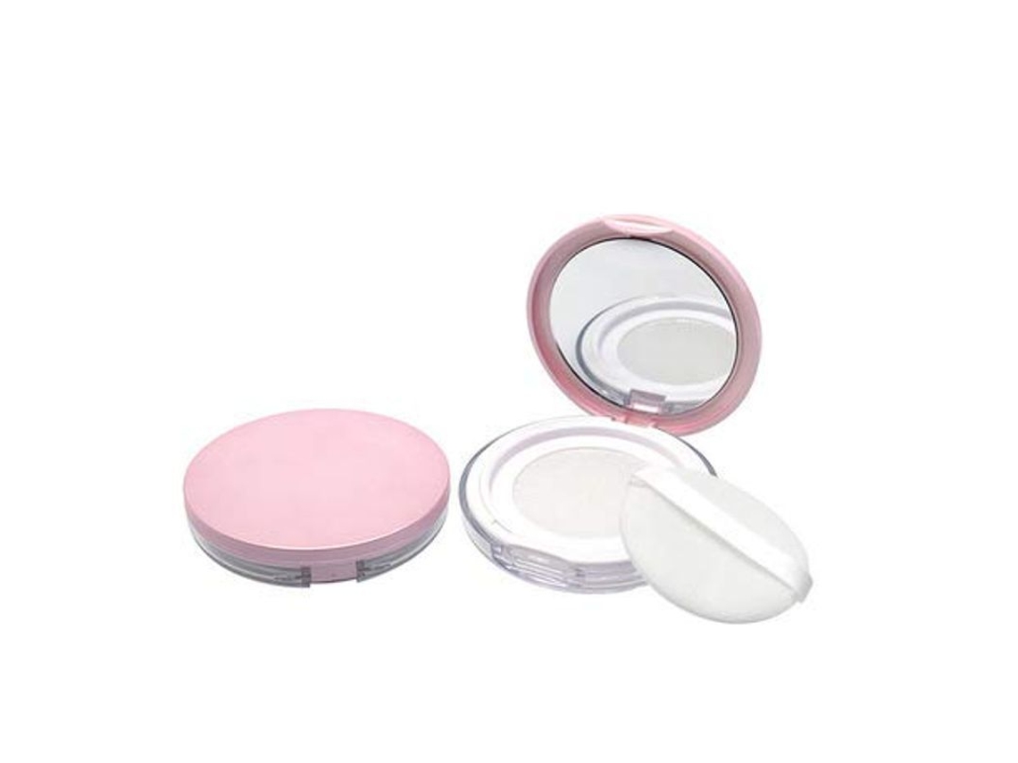 Recipiente Compacto Reutilizable Para Polvos Con Borlas De Terciopelo, Espejo Y Rejilla De Malla Elástica, 5 G.