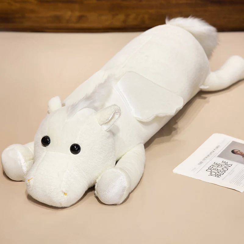 (blanco 120 Cm) Almohada Larga Y Suave Con Respaldo De Caballo Ángel Para Adultos