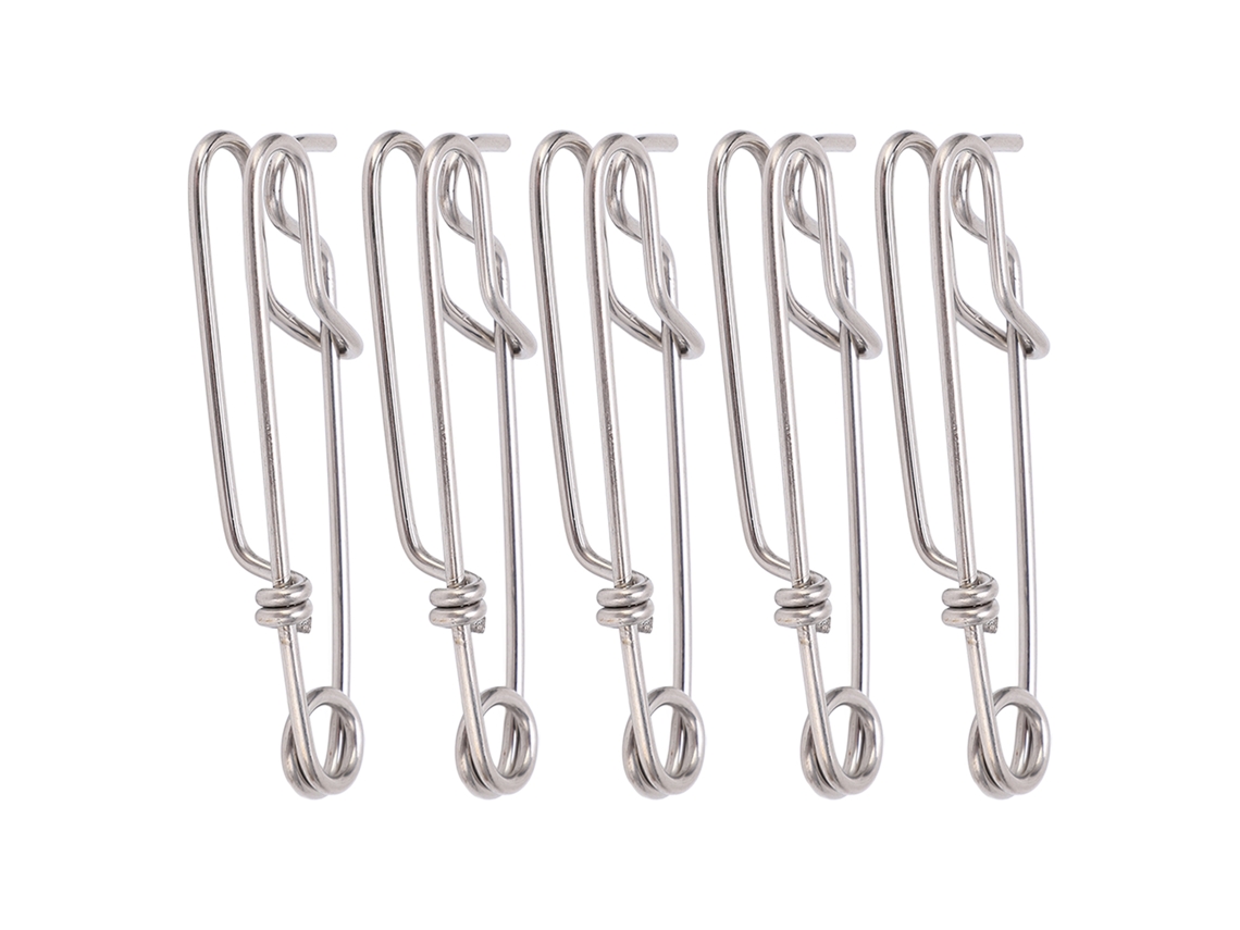 2026rebe-5pcs Clip De Línea Larga Snap Swivel Con Ojo Cerrado Accesorios De Pesca 1.8cmx60mm