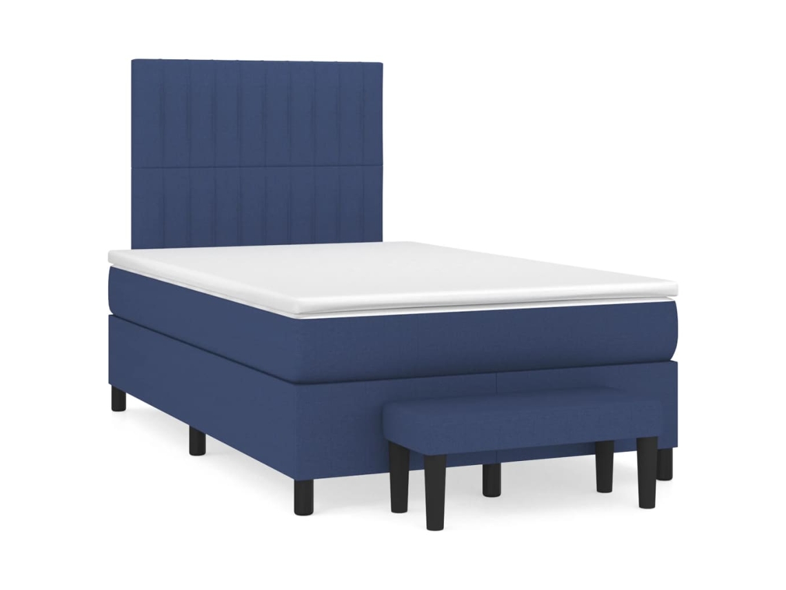 Maison Exclusive - Cama Box Spring Con Colchón Tela Azul 120x200 Cm
