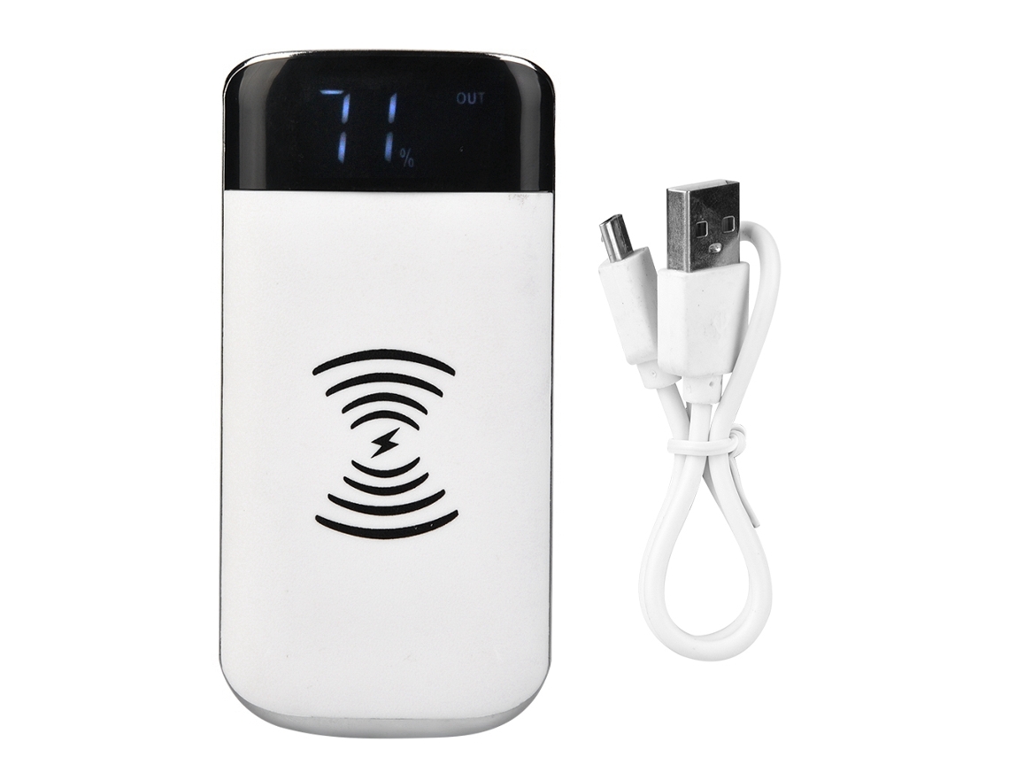 Batería Portátil De 10000mah Con Carga Inalámbrica, Carga Rápida, Pantalla Led Y Portátil