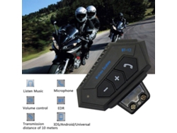 Auriculares Bluetooth Para Casco De Motocicleta Con Micrófono, Compatibles Con Llamadas Y Música, Color Negro.