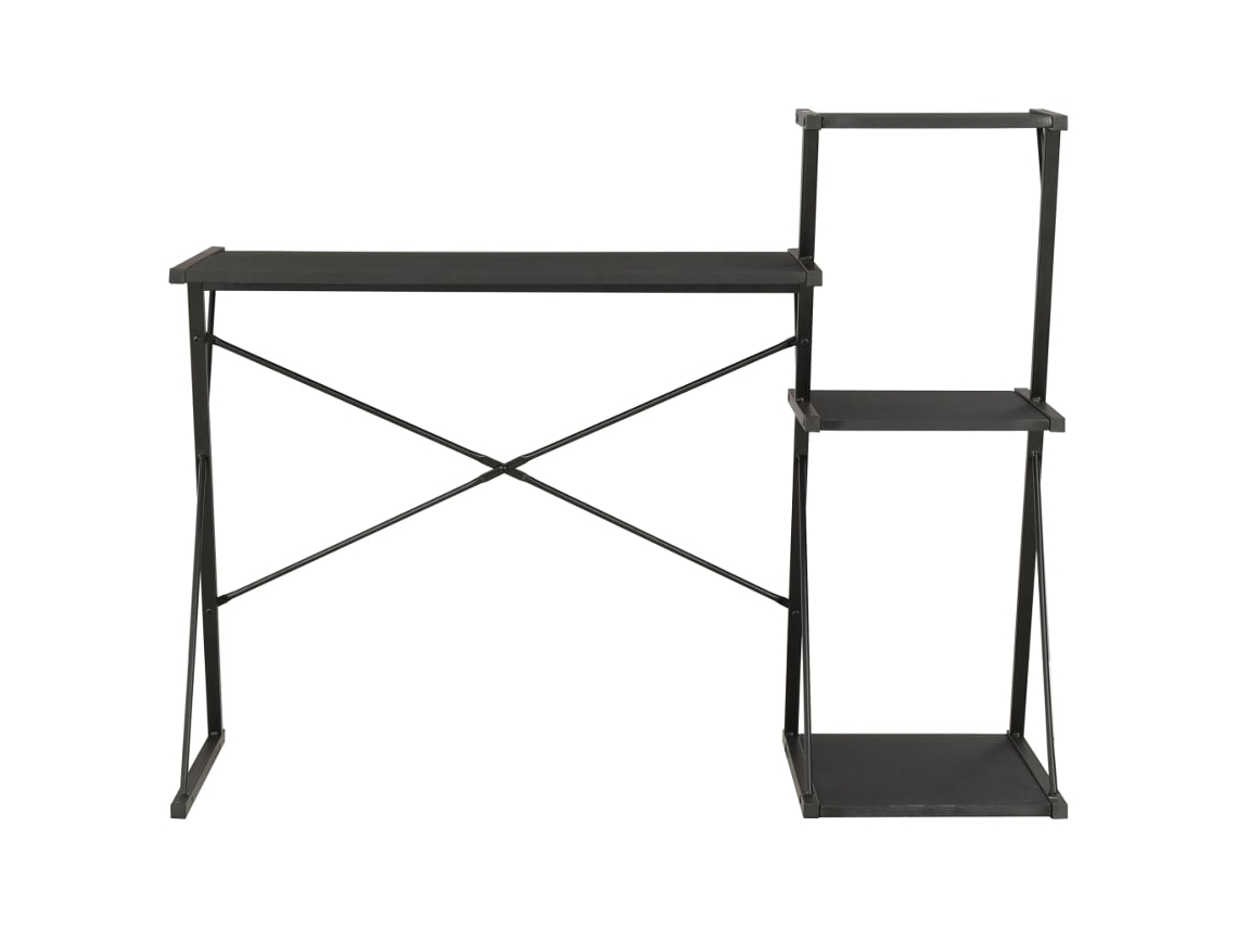 Escritorio | Mesa | Escritorio con estante 116x50x93 cm Negro