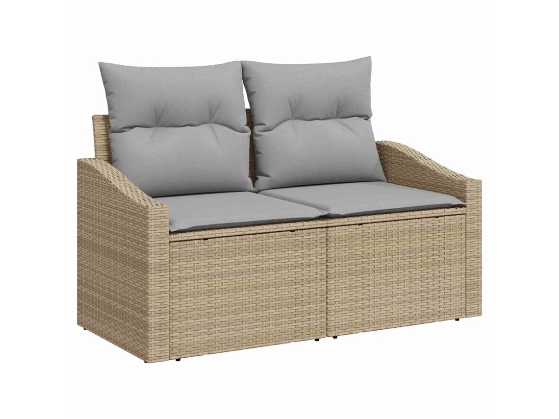 Maison Exclusive - Conjunto De Sofás De Jardín Con Cojín 9 Pcs Beige Poliratán