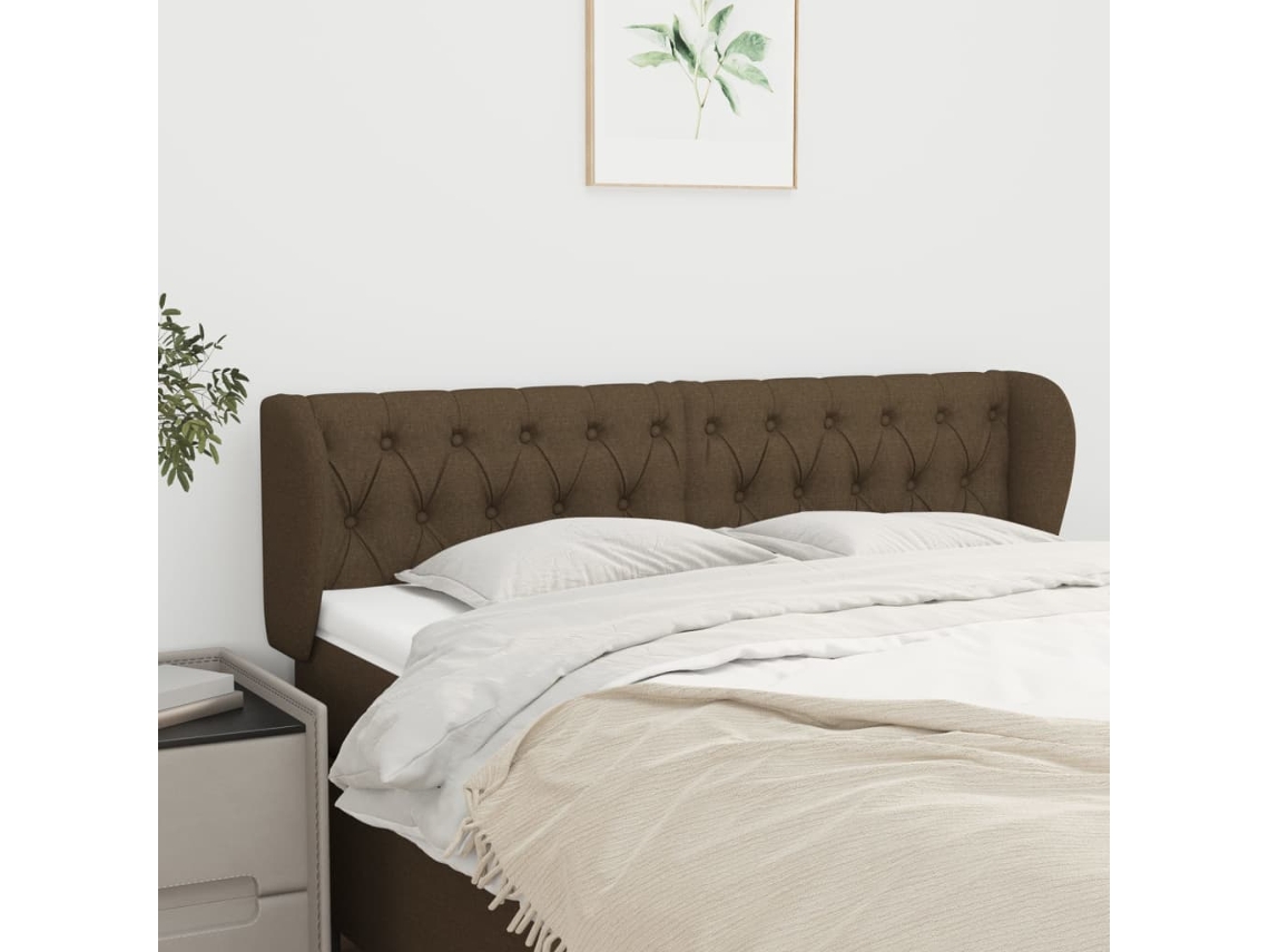 Cabecero De Tela Gris Oscuro 163x23x78/88 Cm