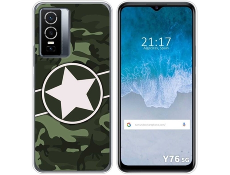 Carcasa para Vivo Y76 5G TUMUNDOSMARTPHONE Dibujos Camuflaje 01 Multicolor