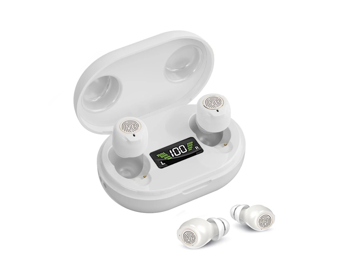 Audífonos recargables para personas mayores y adultos, con amplificador, cancelación de ruido y estuche de carga magnético (blanco).