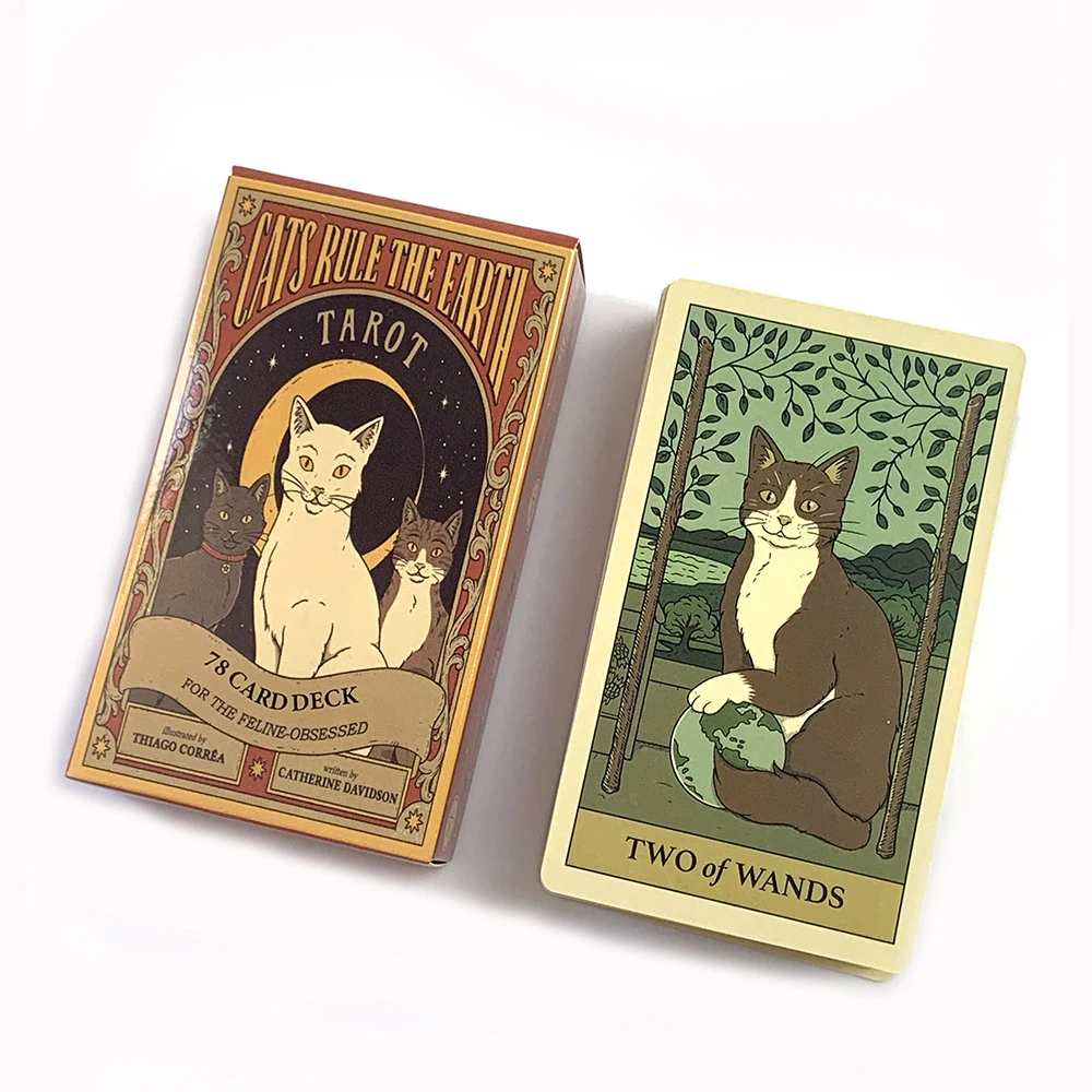 Tarô Gatos Dominam A Terra, 78 Cartas, Jogo De Cartas Fofo