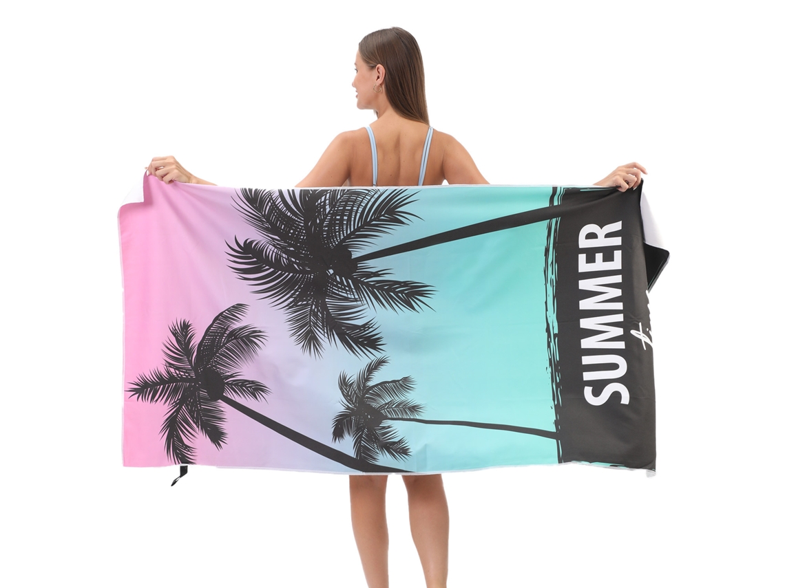 Toalla de playa de microfibra a rayas Yuysan, de alta absorción y secado rápido, 160 x 80 cm, modelo B47, color verde azulado.
