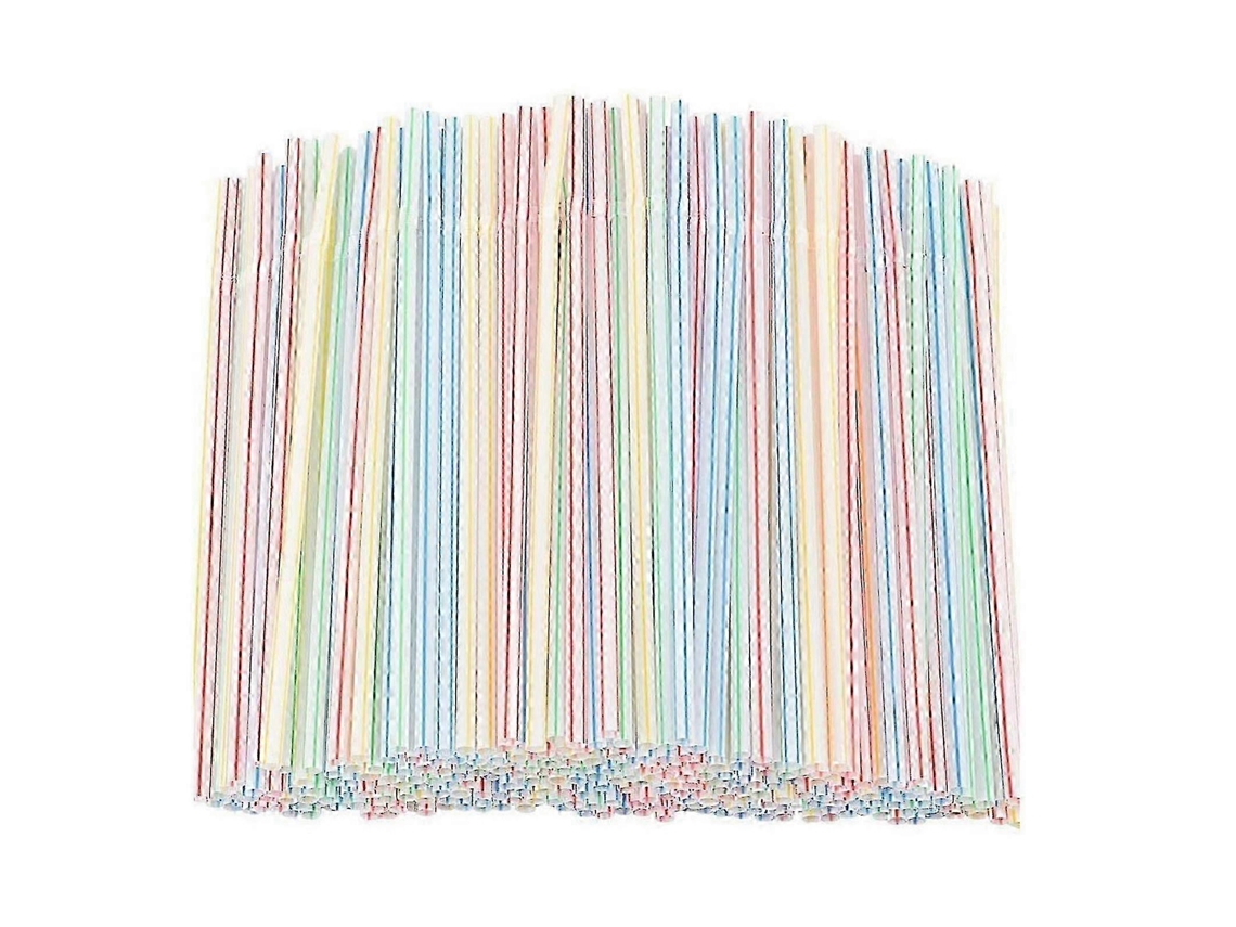 Pajitas de plástico a rayas multicolor Rosewell, 20 cm de largo, paquete de 500