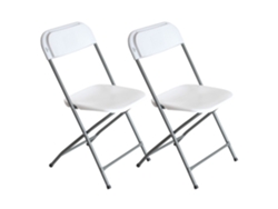 Pack 2 Sillas Plegables Blancas 49x44.5x80.5cm 7house