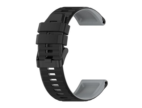 Correa para Garmin Fenix 5 22 mm Correa de reloj de colores combinados de silicona negro-gris VENISYMLIS