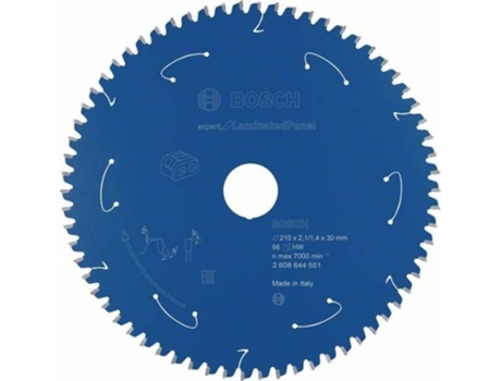 Disco de Sierra Circular BOSCH Para Sierra Sin Cables Expert para Panel Laminado 210x2.1/1.4x30 T66 para Sierras Bancada