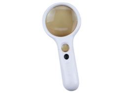 Lupa De Mano 3x 45x Con Luz Led Para Niños Y Ancianos, Material Abs Blanco.