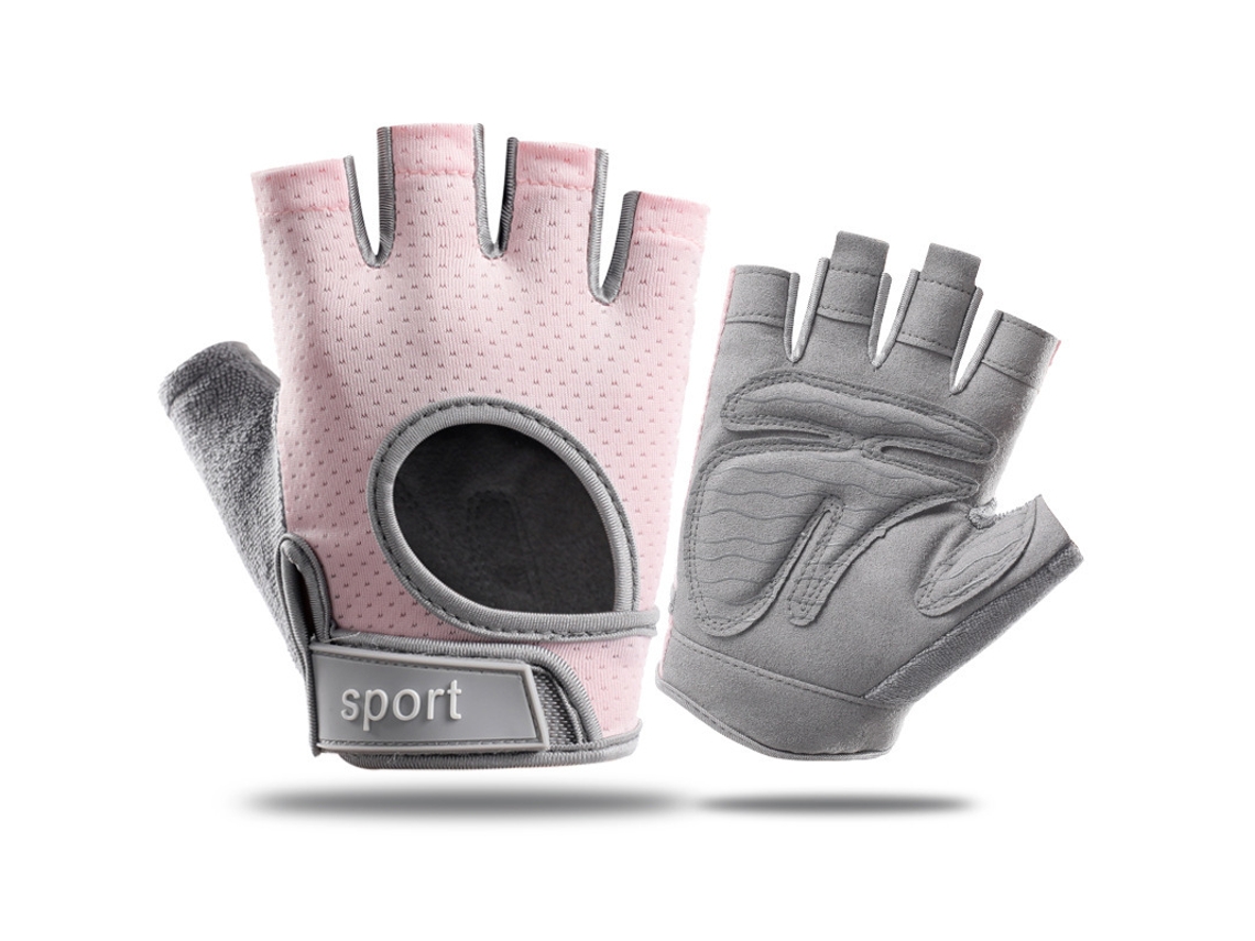 Guantes de ciclismo de medio dedo transpirables, resistentes al desgaste y antideslizantes, color rosa/talla M Gertiz
