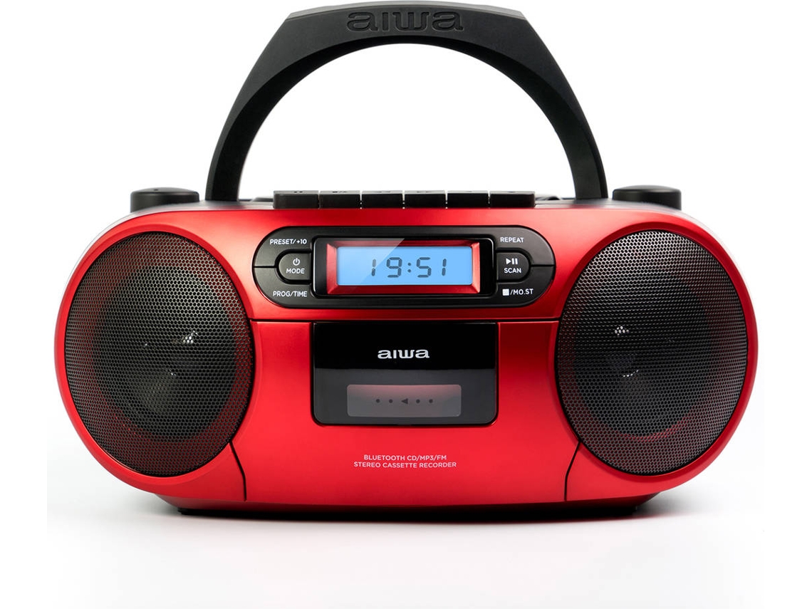 Aiwa Boombox Bbtc550rd radio cd bluetooth rojo cassette bbtc550