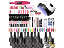 Kit de manicura con lámpara, secador de uñas y taladro, gel de uñas, juego de esmalte de gel Ly Ebike C