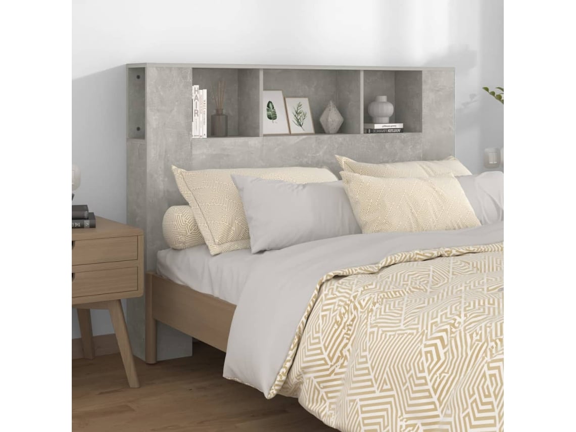 Mueble Cabecero Gris Hormigón 140x18,5x104,5 Cm