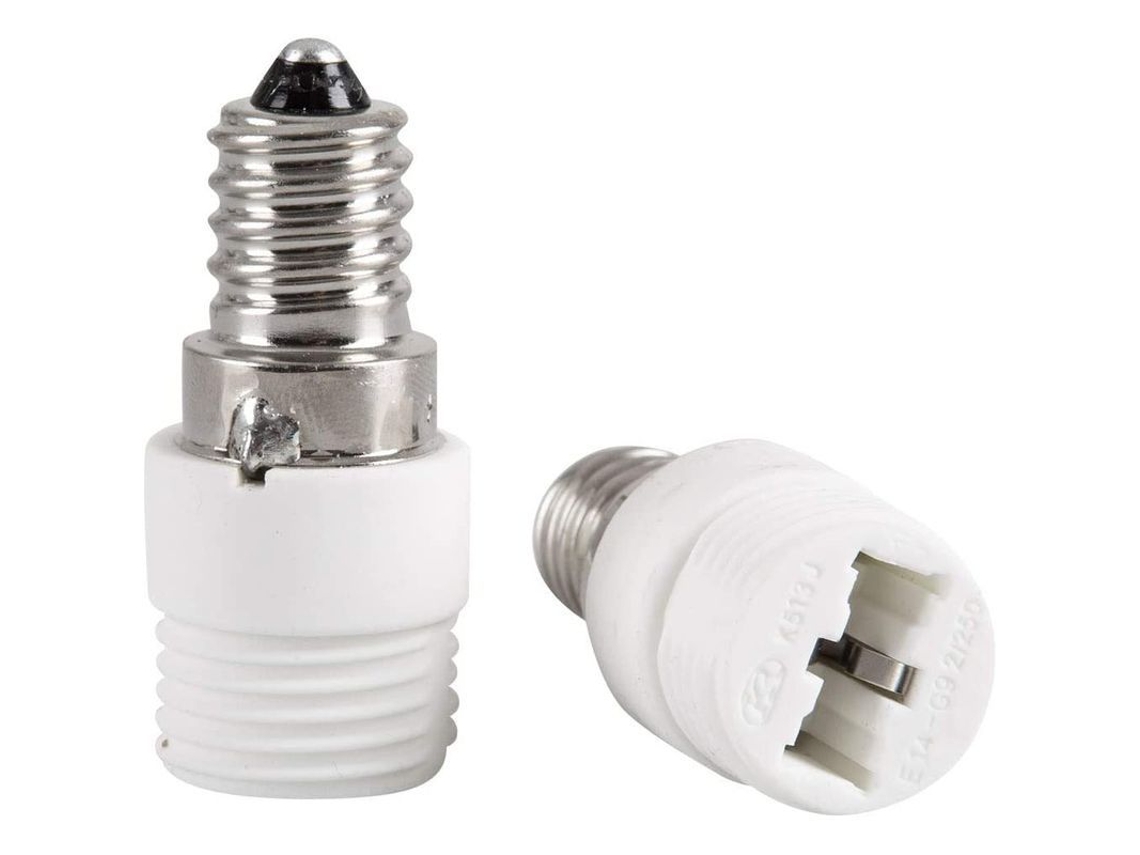 Adaptador De Casquillo Cerámico E14 A G9 Para Bombillas Led, Halógenas Y Fluorescentes Compactas (cfl).