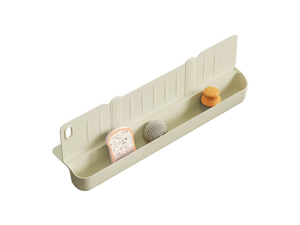 Protector Antisalpicaduras Multifuncional Ligero De Tpr Para Fregadero De Cocina, Color Blanco Crema.