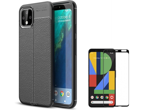 Funda y Protector de Pantalla Google Pixel 4 PHONESHIELD Rugged Leather / Full Cover Negro