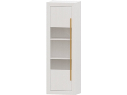Vitrina MUEBLAM Niza (Blanco y Dorado - Melamina - 60x190x42 cm)