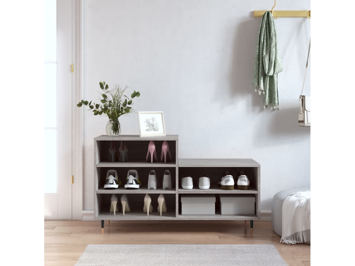 Mueble Zapatero | Armario Zapatero Madera Contrachapada Gris Sonoma 102x36x60 Cm