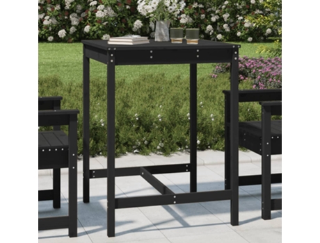MAISON EXCLUSIVE Mesa de jardín madera maciza pino negro 82,5x82,5x110 cm