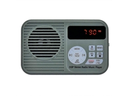 Radio portátil de emergencia GOKOCO con energía solar, manivela y cargador para teléfono celular.