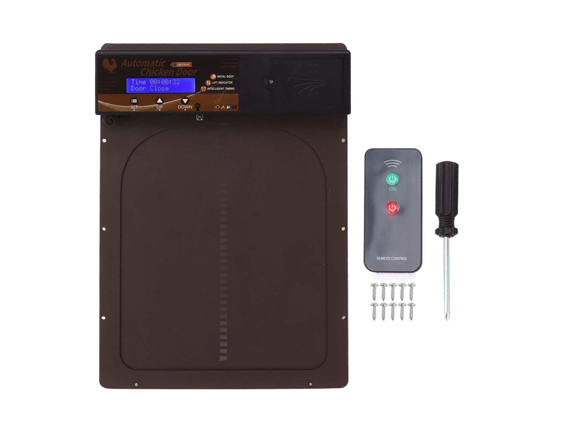 Puerta Automática Para Gallinero Con Sensor De Luz, Temporizador Y Control Remoto.