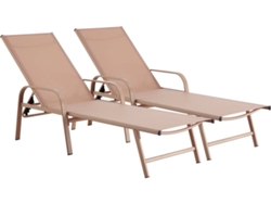 Conjunto de 2 tumbonas Farniente metalizadas marrón Habitat Et Jardin