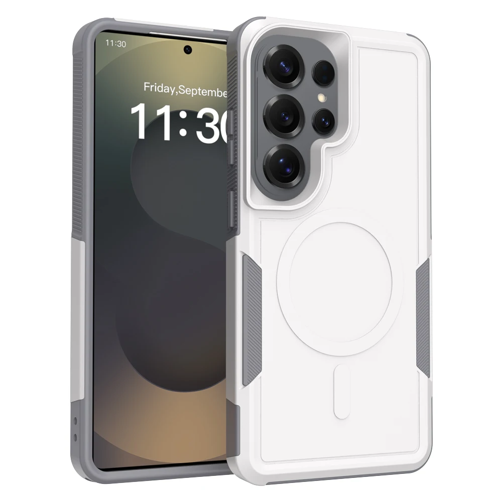 (blanco, Galaxy S25 Ultra) Funda Protectora Resistente A Golpes Magsafe Para Samsung