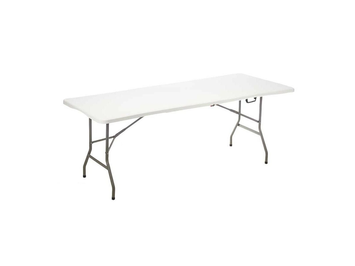 Mesa Plegable Blanco Metal Polietileno 244x76x74 cm
